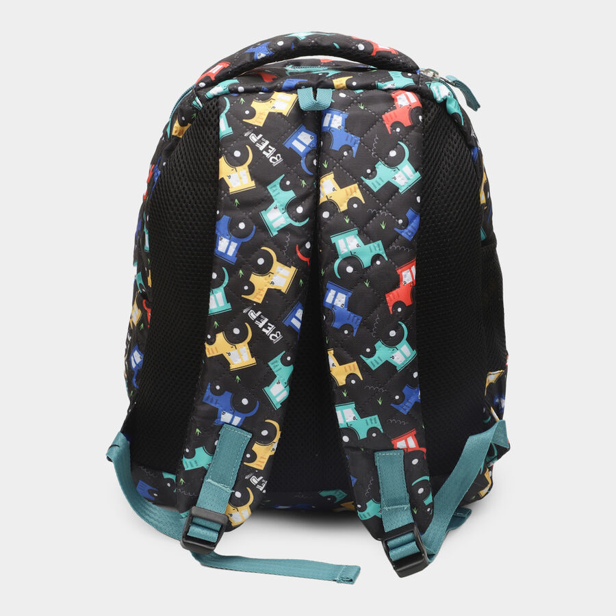 Kid's Black Cartoon Printed Bag, , large image number null