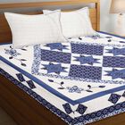 120 GSM Blue Microfiber Double Bedsheet With Pillow Cover, , small image number null
