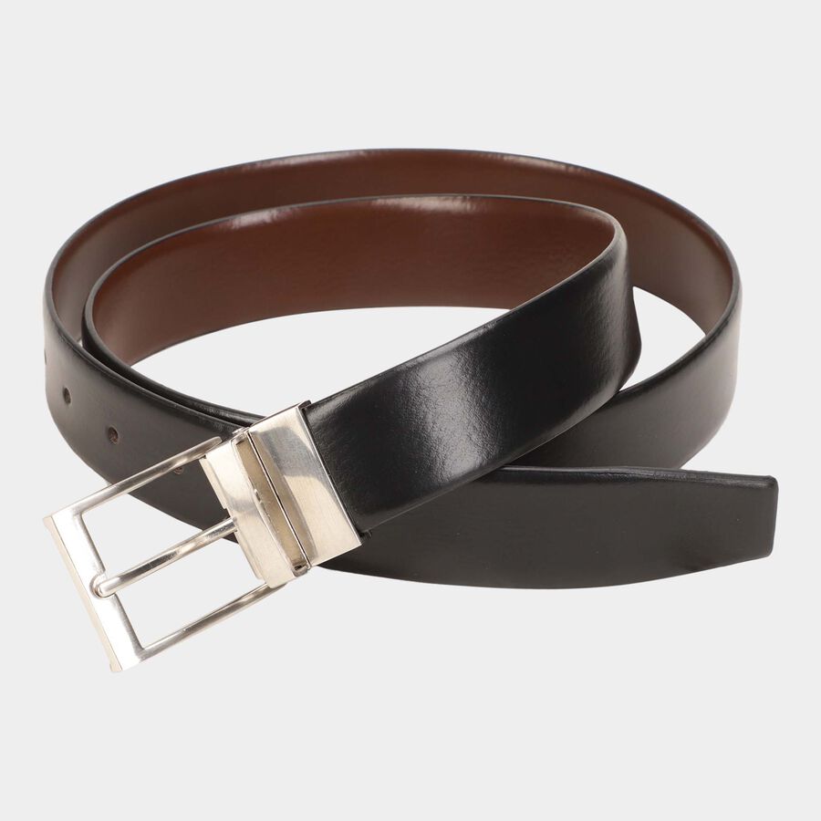 Men's Black Leather Formal Belt, , large image number null