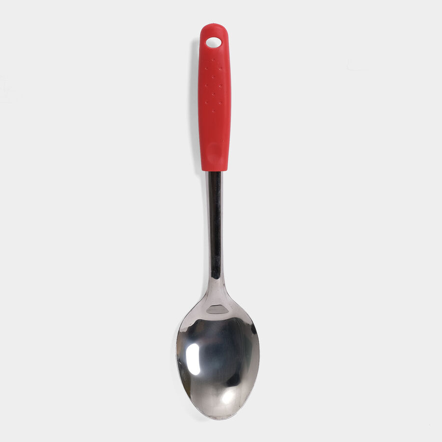 Stainless Steel Serving Spoon With Plastic Handle, , large image number null