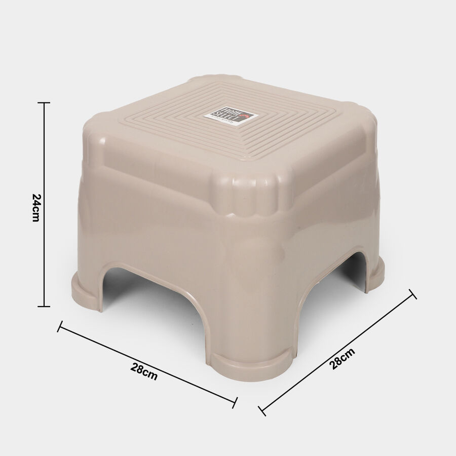 Brown Plastic Bath Stool, , large image number null