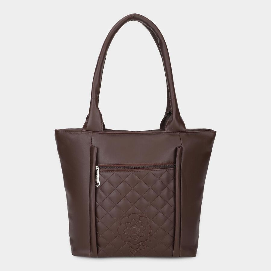 Women's Brown Pu Hand Bag , , large