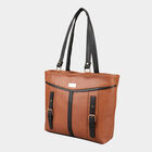 Women's Tan Polyurethane Tote Bag, , small image number null