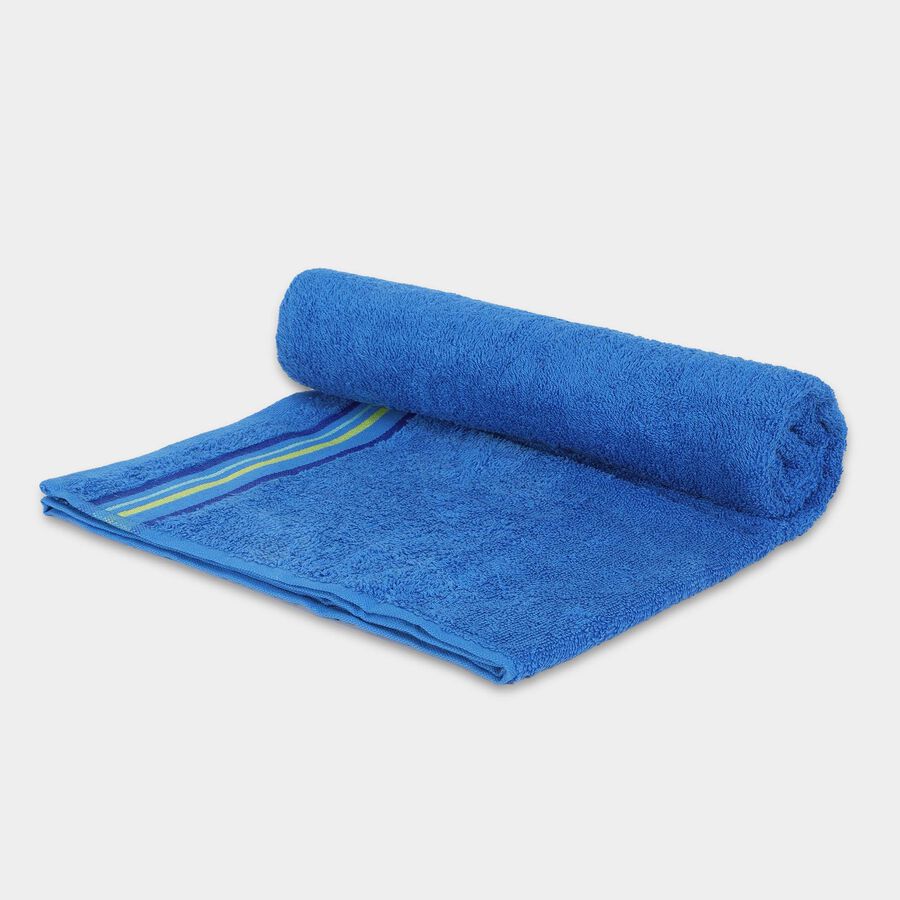 370 GSM Blue Cotton Bath Towel, , large image number null
