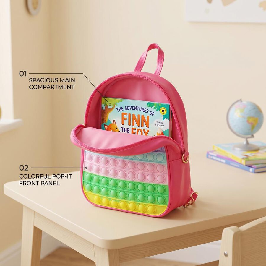 Kid's Rainbow Pop-It Fidget Backpack , , large