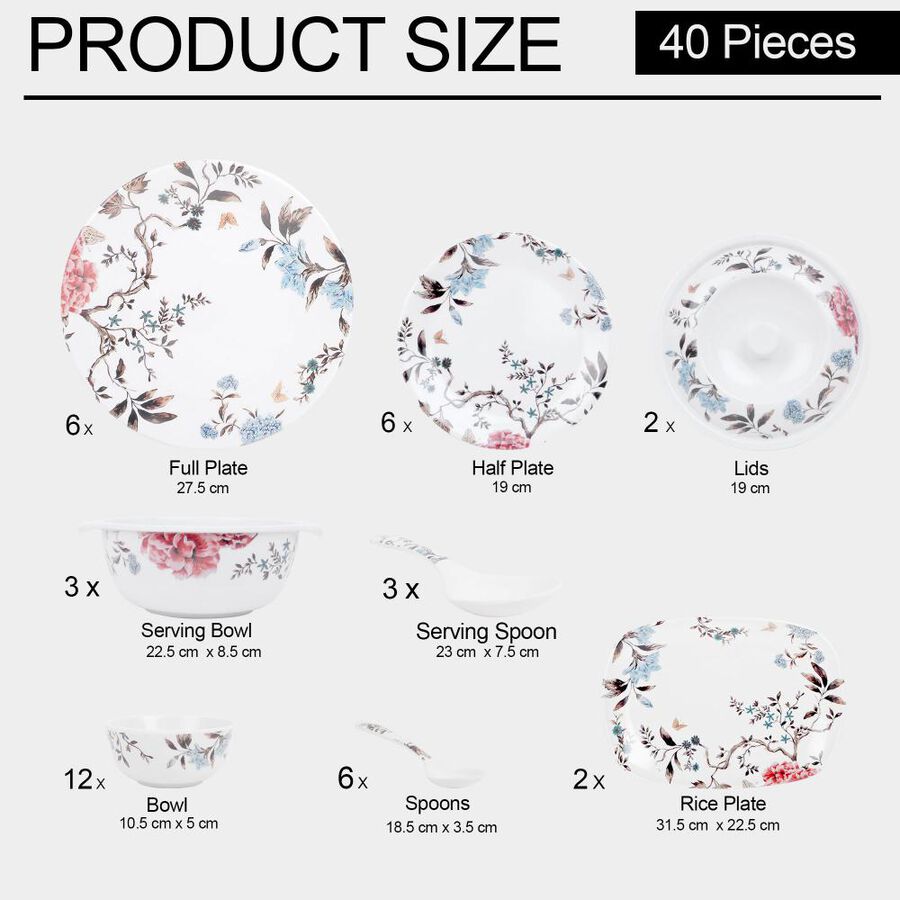 Melamine Dinner Set 40 Pcs, , large image number null