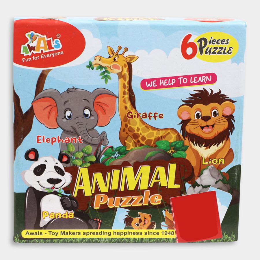 Wild Animals Jigsaw Puzzle 6 Pcs, , large image number null