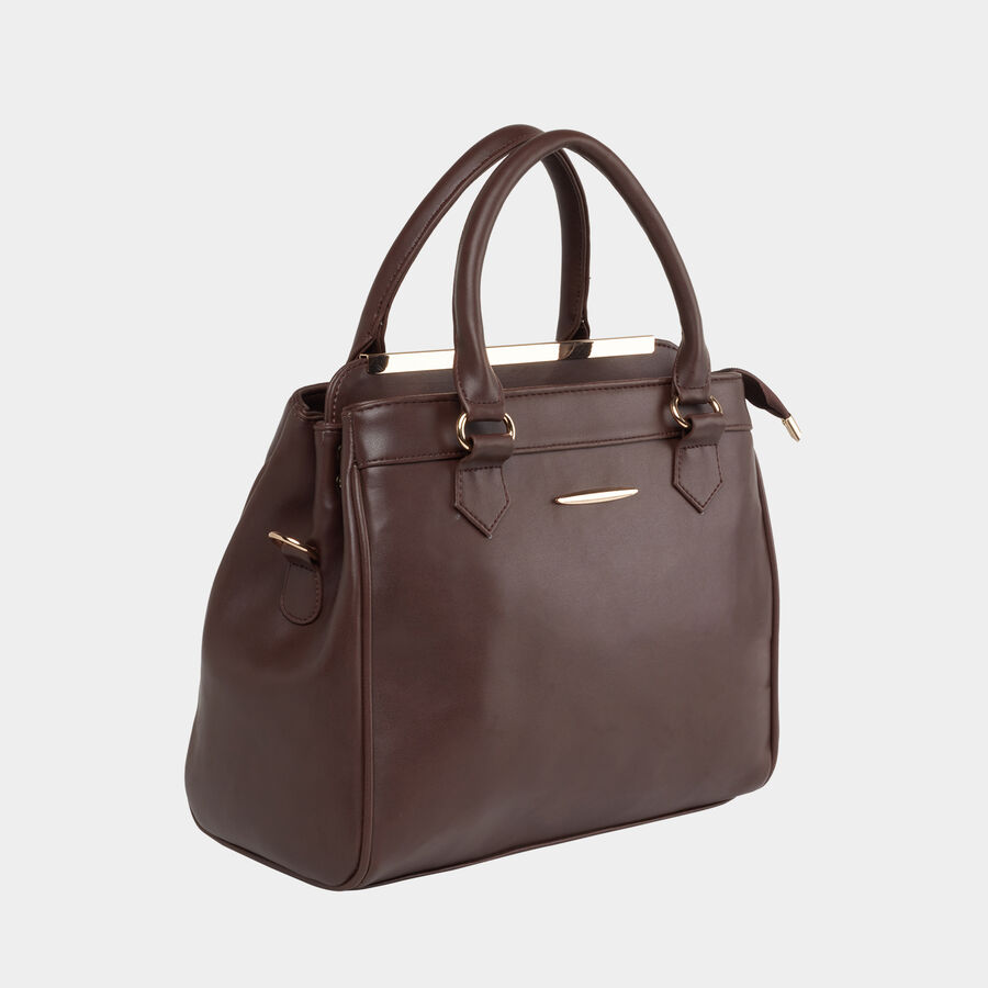 Women's Brown Polyurethane Tote Bag, , large image number null
