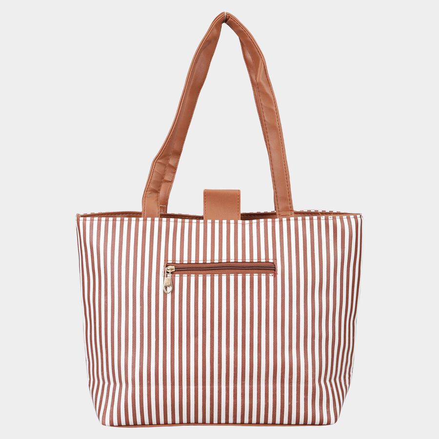Women's Tan Polyurethane Tote Bag, , large image number null