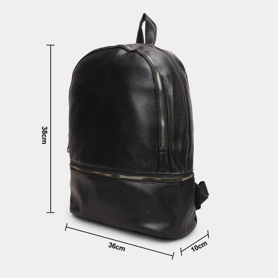 Women Black PU Bag, , large image number null