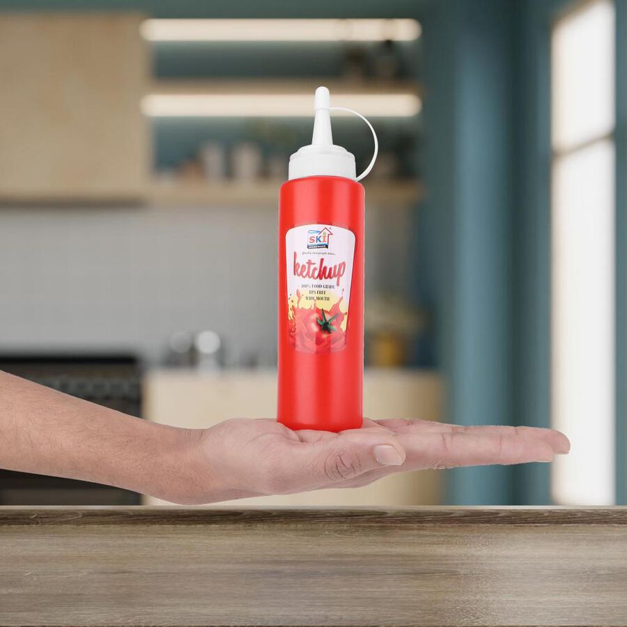 Plastic Sauce Bottle With Lid - Set of 2, , large image number null