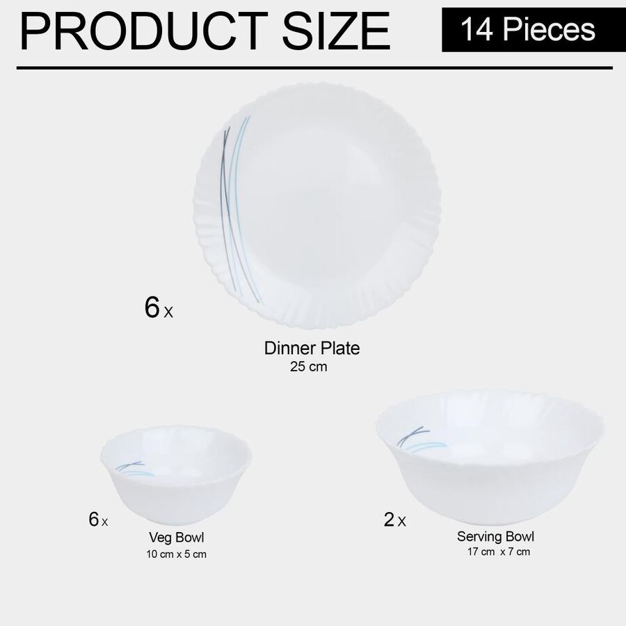Opalware Dinner Set 14 Pcs, , large image number null