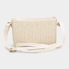 Women's White Polyurethane Sling Bag, , small image number null
