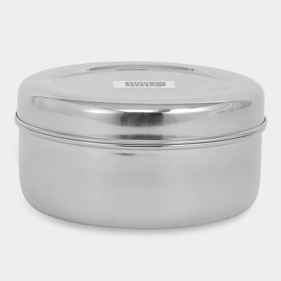 Stainless Steel Round Container (Poori Dabba) - 850ml, , large image number null