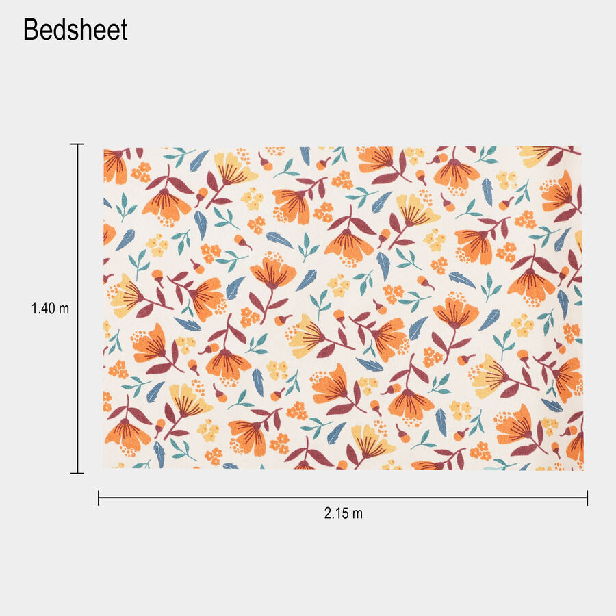 Orange Microfiber Single Bedsheet, , large image number null