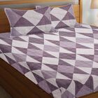 135 GSM Light Grey Microfiber Double Bedsheet With Pillow Cover, , small image number null