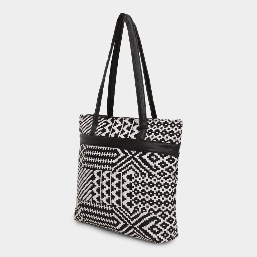 Women's Black Fabric-Polyester Tote Bag, , large image number null