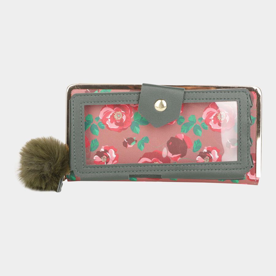 Women's Polyurethane Zipper Hand Pouch, , large image number null