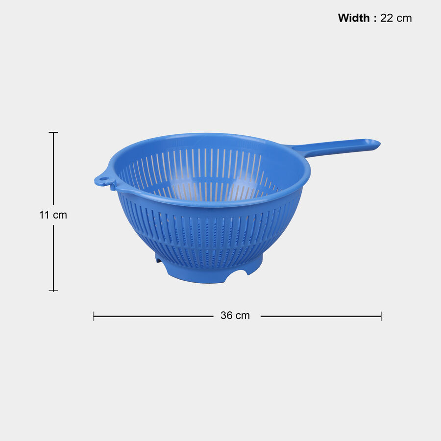 BlueLarge Plastic Colander, , large image number null