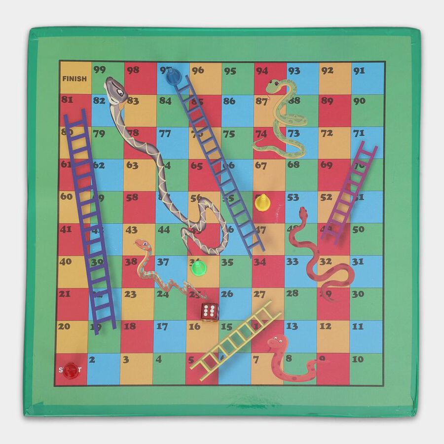 2 In 1 Ludo Snake Ladders Game, , large
