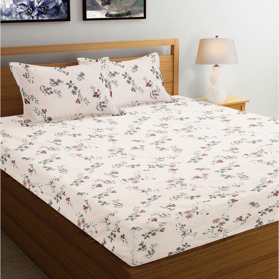 120 GSM White Polyester Double Bedsheet, , large image number null