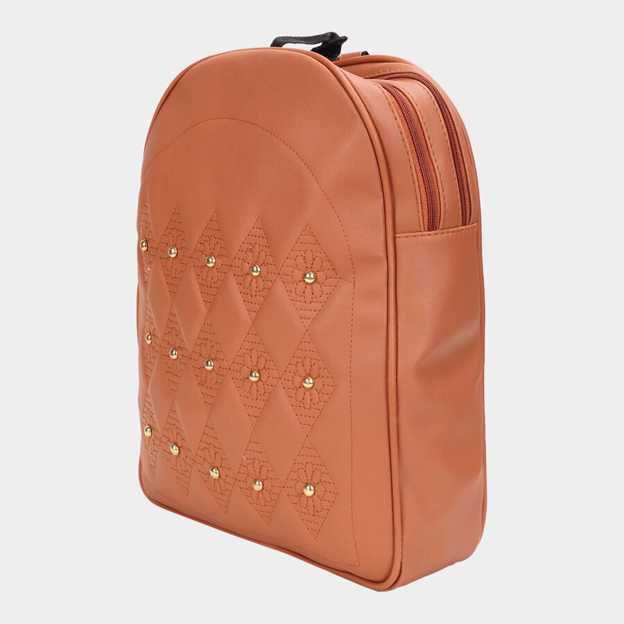 Women's Tan Polyurethane Backpack, , large image number null
