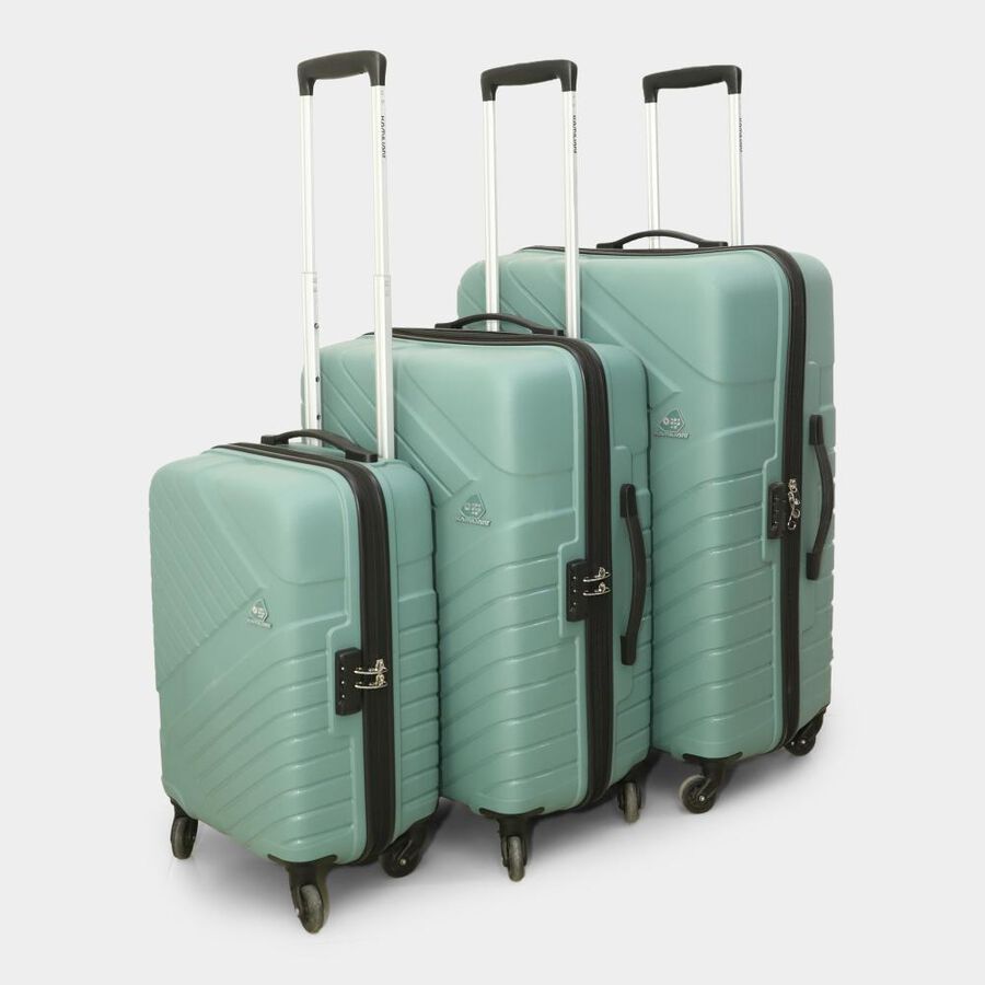 4-Wheel Light Green Polypropylene Hard Case Trolley, Small + Medium + Large, , large image number null