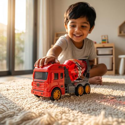 Kid's Red-Black Plastic Car