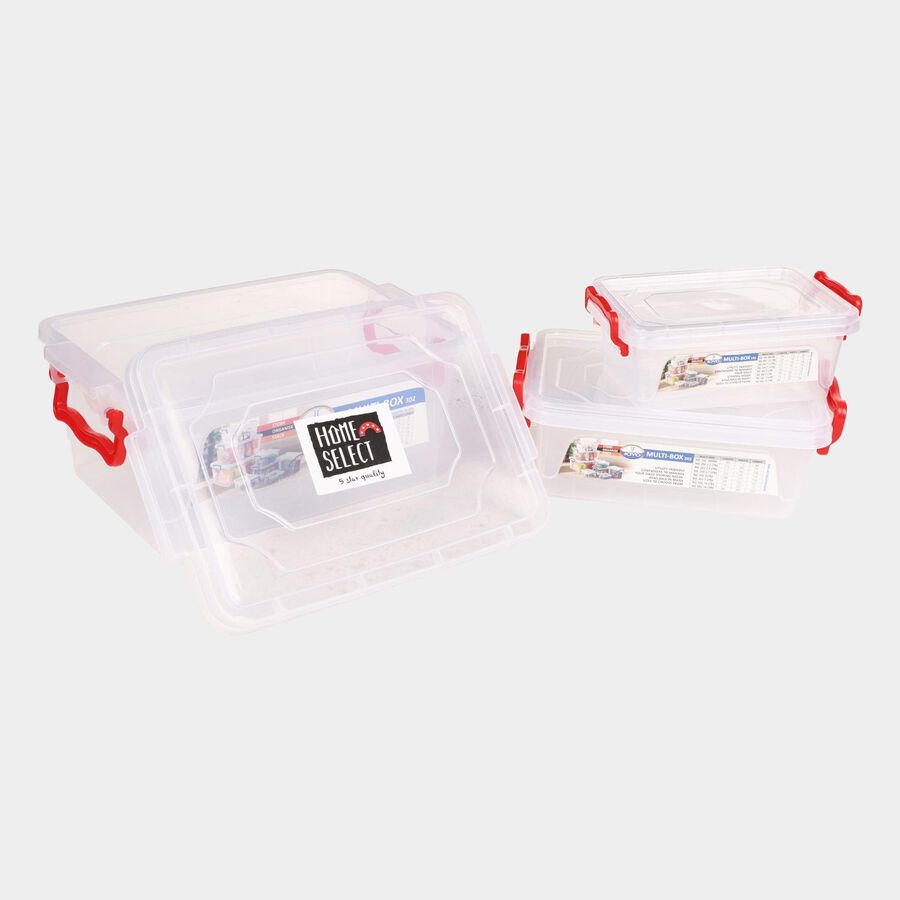 Transparent Plastic Container Set of  3, , large image number null