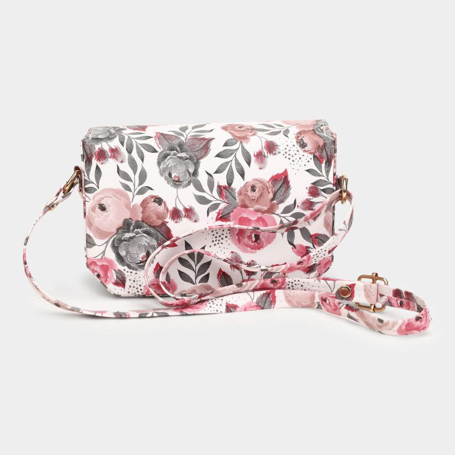 Women's Pink Polyurethane Sling Bag, , large image number null