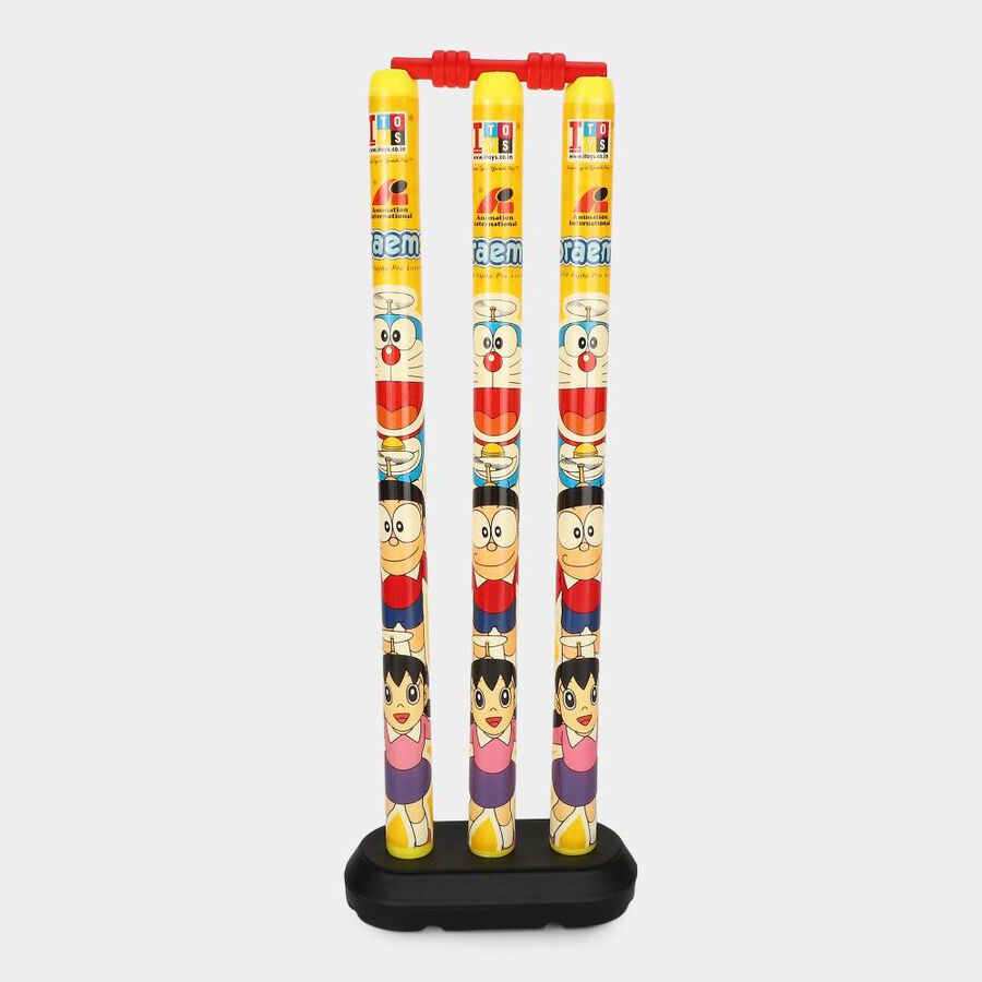 Kid's Doraemon Plastic Plast Cricket Set, , large