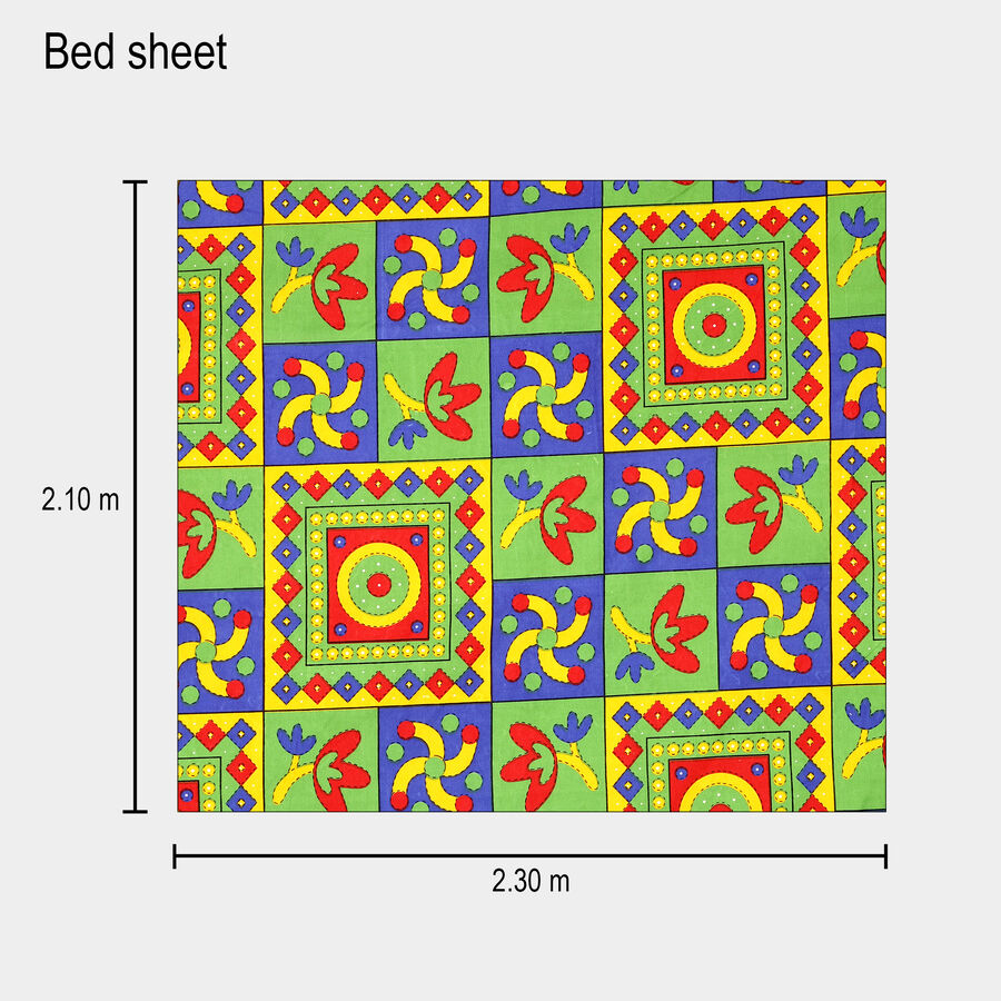 120 GSM Green Microfiber Double Bedsheet With Pillow Cover, , large image number null