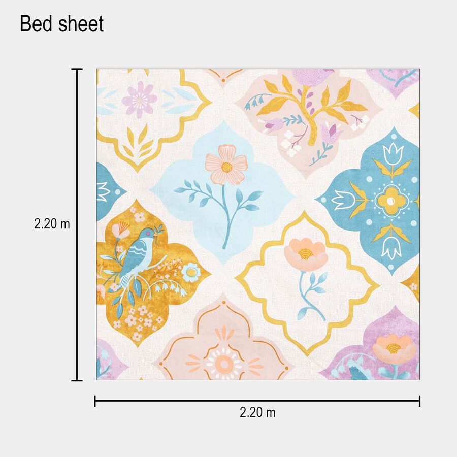 110 GSM Light Grey Microfiber Double Bedsheet With Pillow Cover, , large image number null
