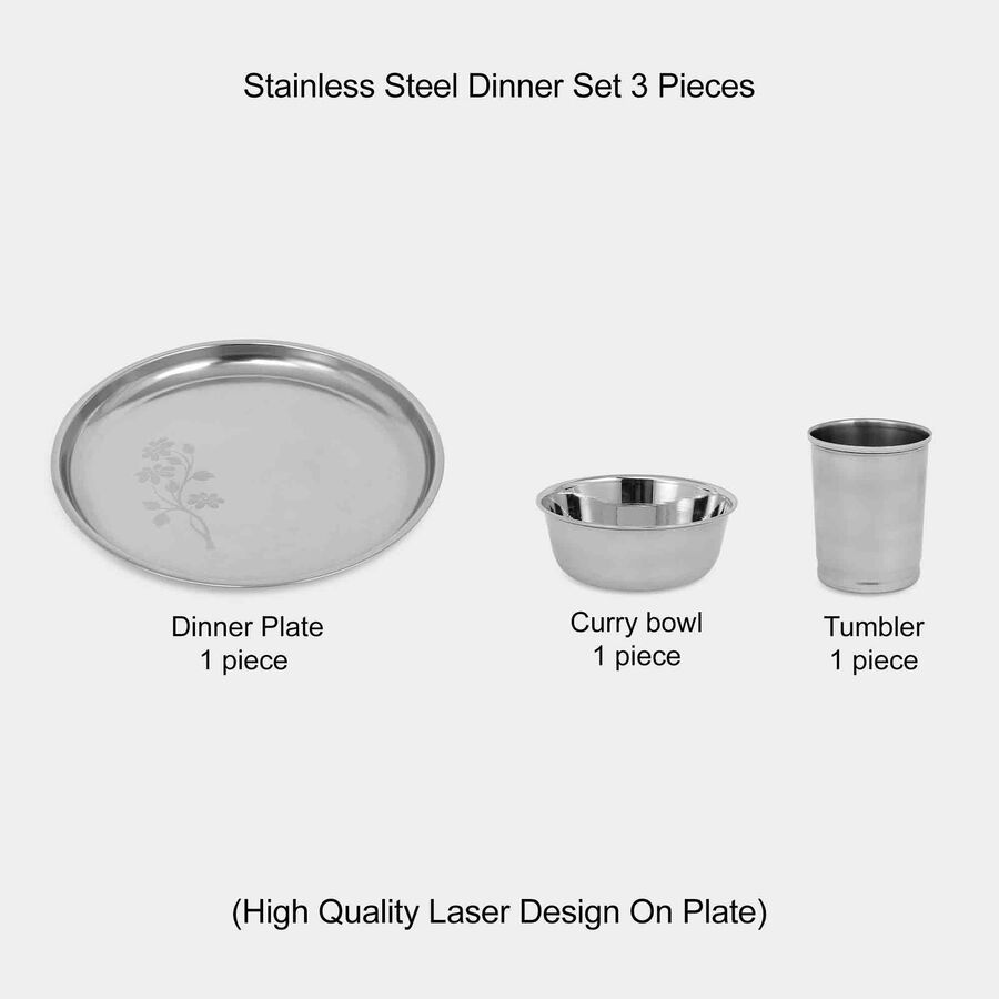 3 Pcs. Stainless Steel Meal Set, , large image number null