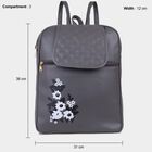 Women's Grey Polyurethane Backpack, , small image number null