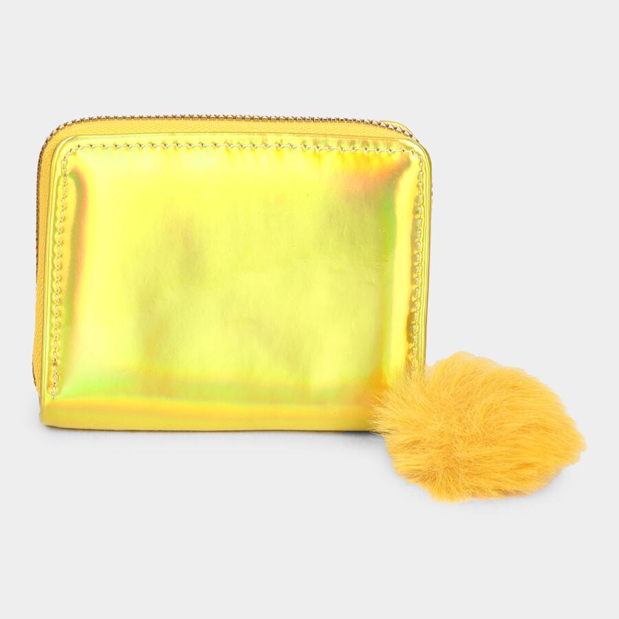 Kid's Yellow Polyurethane Compact Wallet, , large image number null