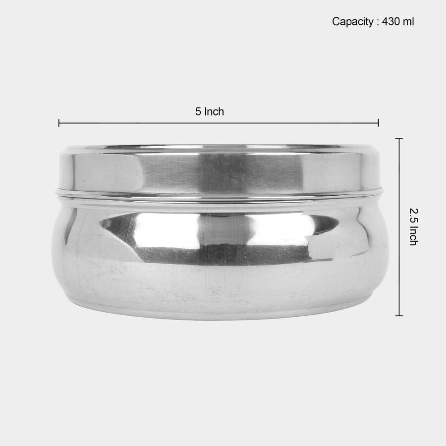 430 ml Stainless Steel Poori Dabba, , large image number null
