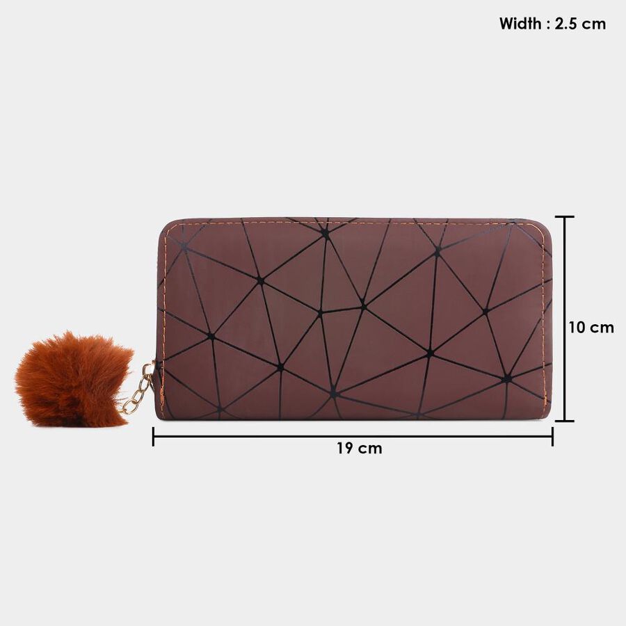 Women's Brown Polyurethane Long Wallet, , large image number null