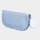 Women's Blue Polyurethane Hand Pouch, , small