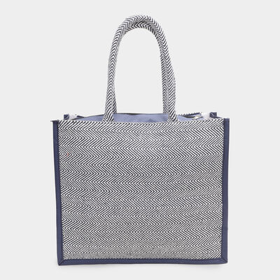 Women's Navy Blue Fabric Tote Bag