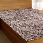 Dark Brown Cotton Floral Printed Single Bedsheet, , small