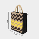 Women's Black Jute Tote Bag, , small