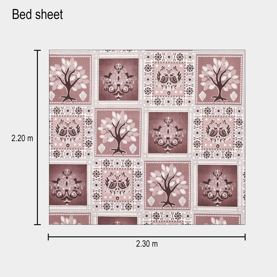 120 GSM Brown Polyester Double Bedsheet, , large image number null