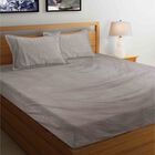 Grey Microfiber Double Bedsheet with Pillow Cover, , small
