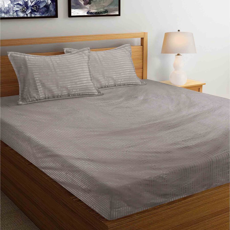 Home Beautiful 130 GSM Microfiber Double Bedsheet, King Size, With 2