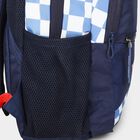 Stylish Blue School Bag with Car Graphic, , small