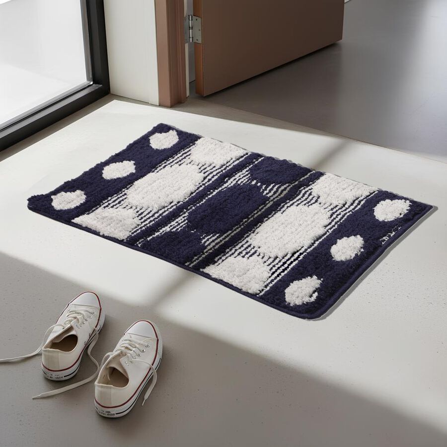 Anti-SKId Blue Polyester Door Mat, , large image number null