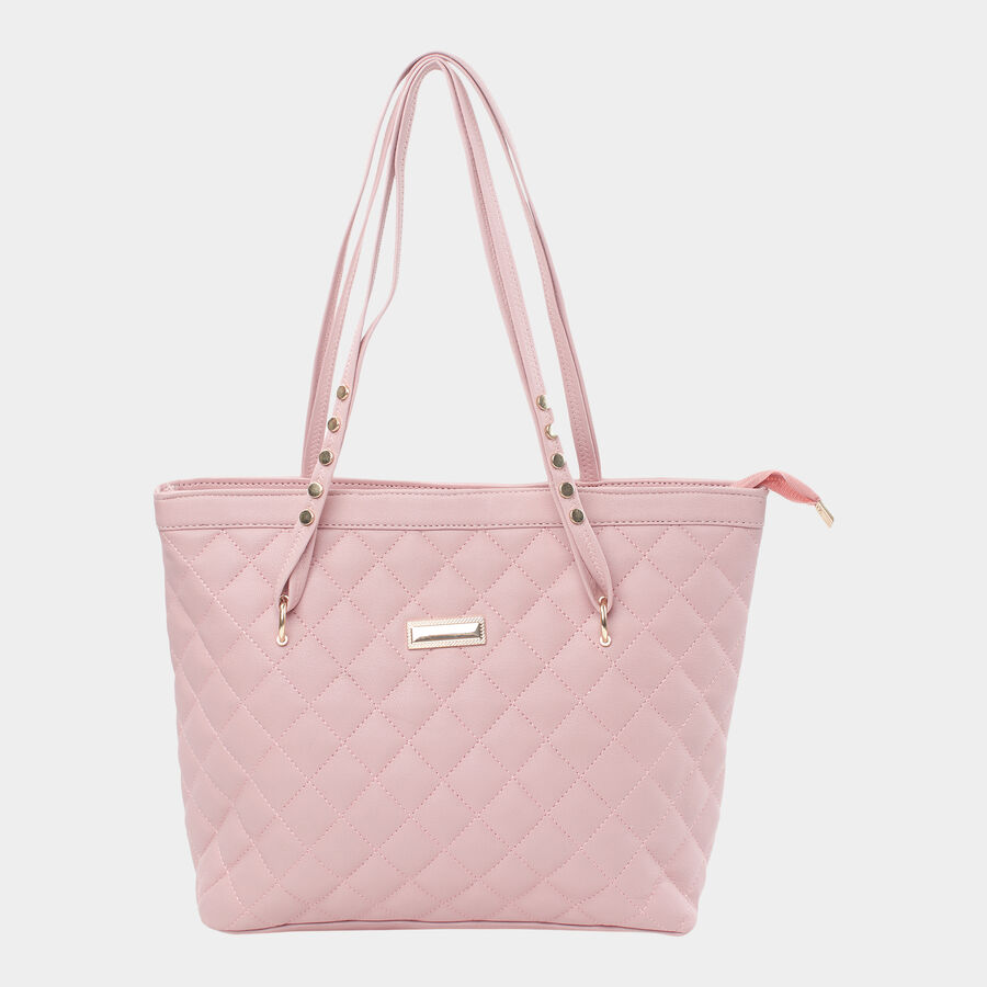 Women Quilted Peach Handbag, , large image number null