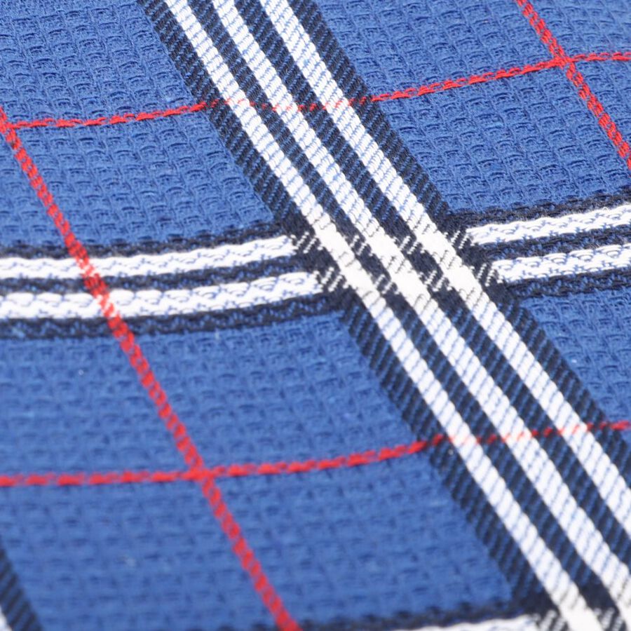 220 GSM Blue Cotton Blend Bath Towel, , large