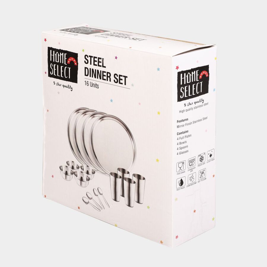 16 Pcs. Steel Dinner Set, , large image number null